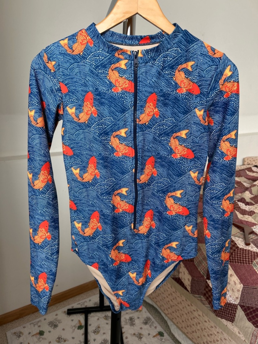 Mott50 Mila Long Sleeve One Piece Swimsuit Koi Fish Medium